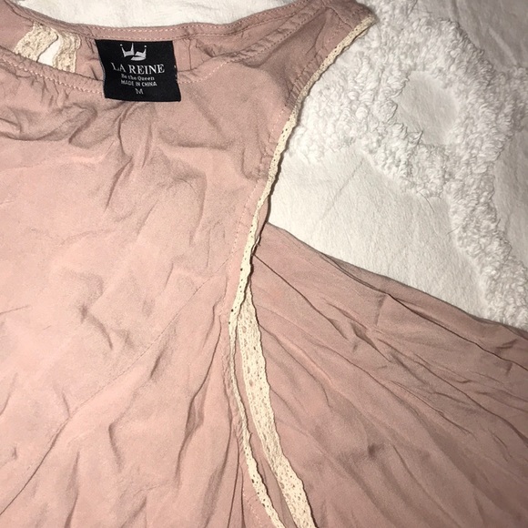 Light pink, flowy tank top dress. - Picture 3 of 4